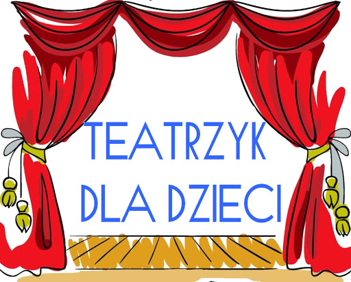 Kurtyna i napis teatrzyk dla dzieci