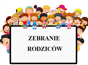 Dzieci, napis zebranie rodziców.