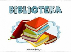 Książki i napis biblioteka.