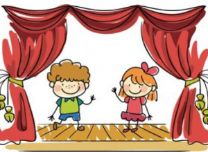 Dzieci na scenie teatru.